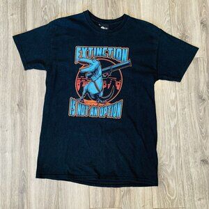 Think Geek T Shirt Mens M Black Dinosaurs Extinction Is Not An Option